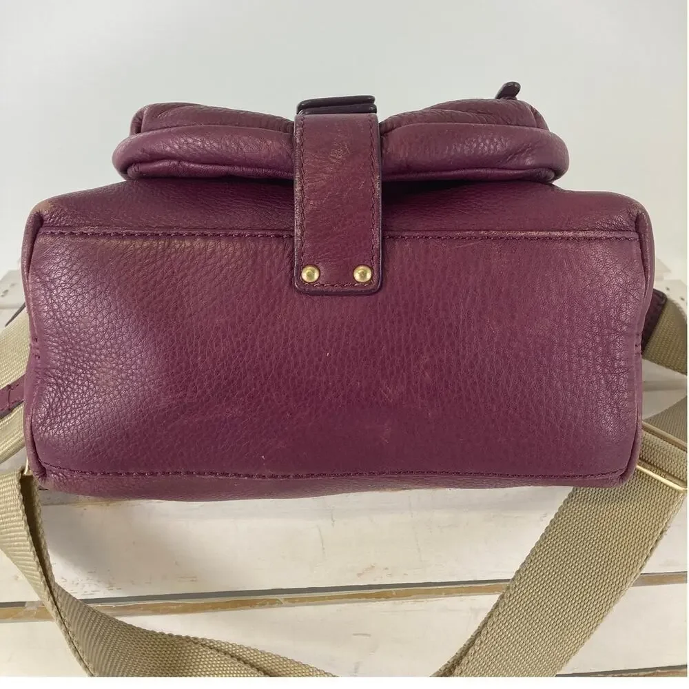 MICHAEL KORS, SMALL PURPLE LEATHER CROSSBODY BAG (ASIS)